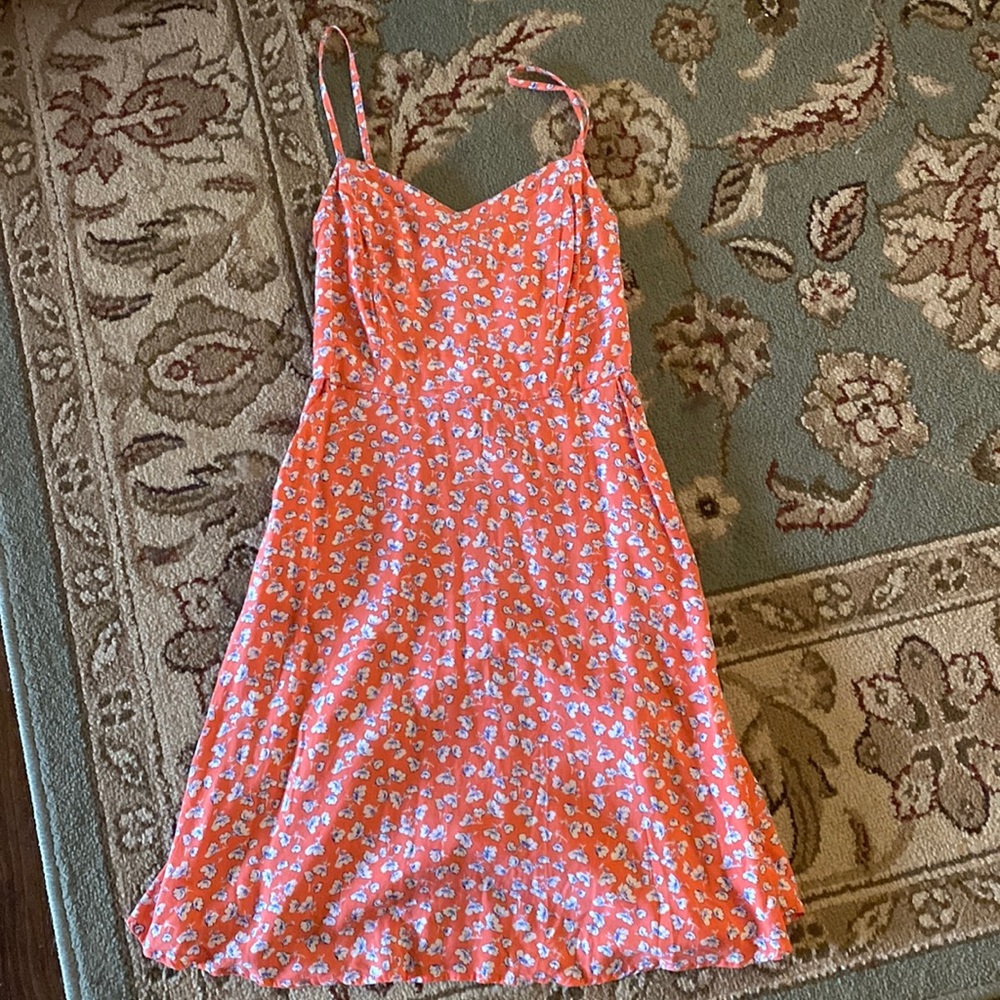 Coral flower print dress size small